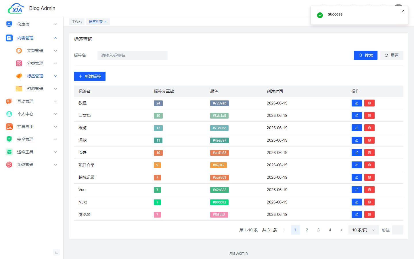 标签列表